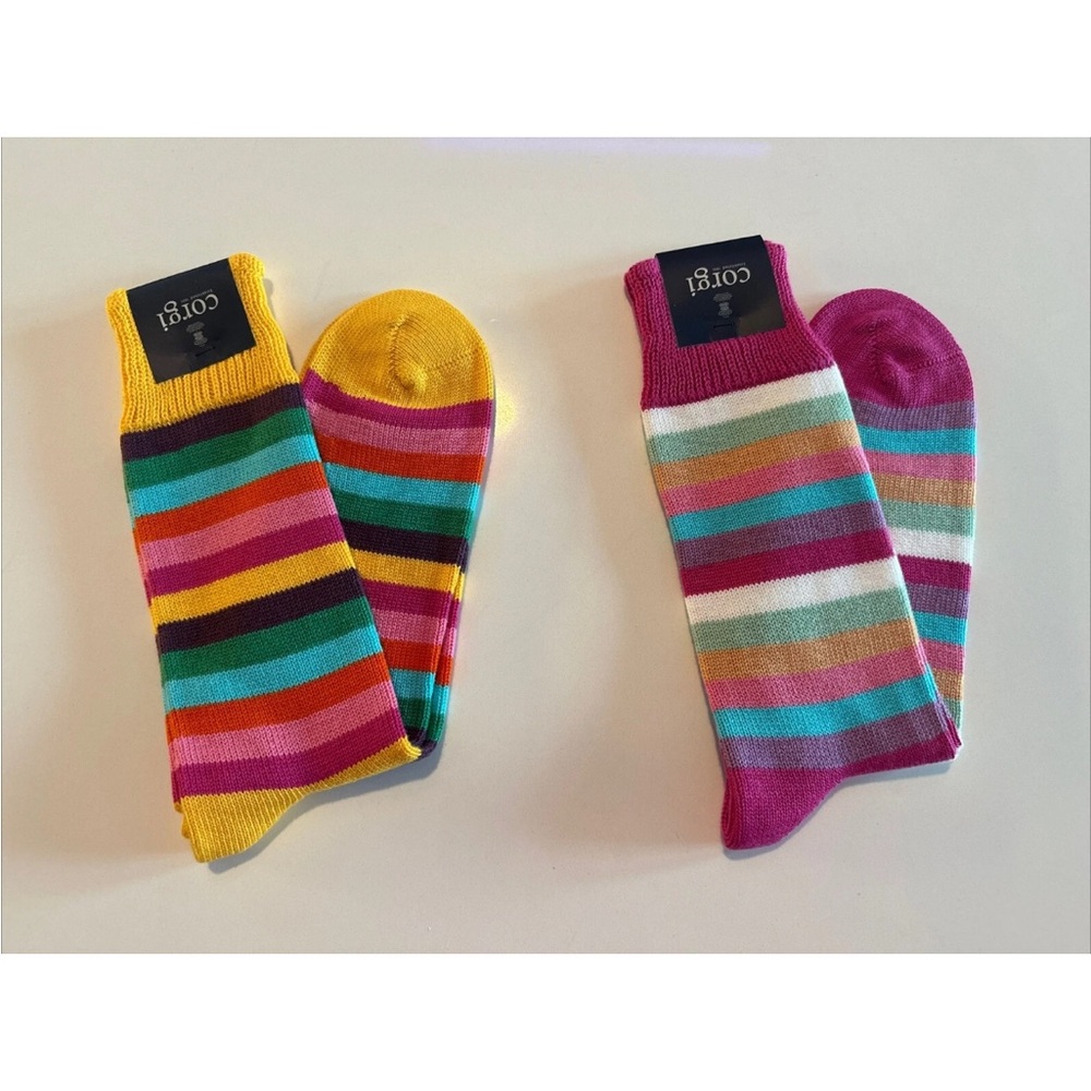 Men’s Striped Corgi Socks - 2 Pair